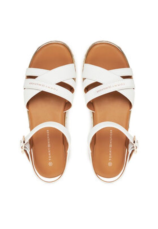 TOMMY HILFIGER - Tommy Hilfiger Espadryle T3A2-33790-0371 S Biały. Kolor: biały. Materiał: skóra