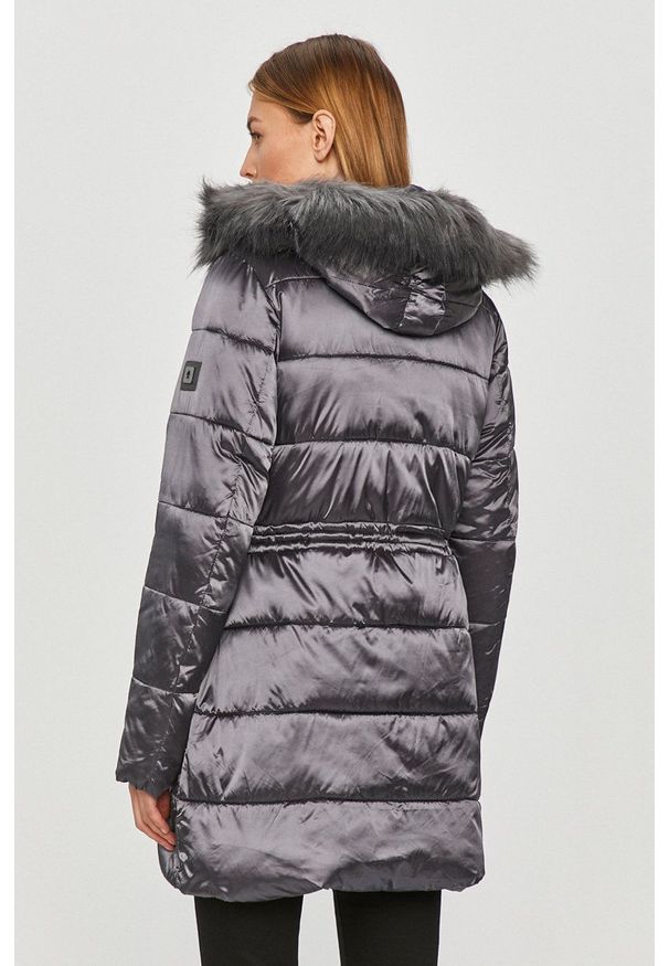 Tiffi - Kurtka Nacy kolekcja Eco Fifi. Okazja: na co dzień. Kolor: szary. Materiał: materiał, futro, puch. Wzór: gładki. Styl: casual