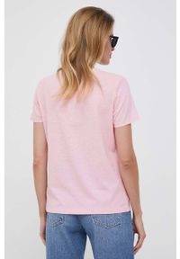 TOMMY HILFIGER - Tommy Hilfiger t-shirt damski kolor różowy. Kolor: różowy. Materiał: bawełna, dzianina. Wzór: nadruk #3