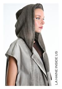 La Haine Inside Us Kamiezelka Unisex | 3B M1273 | Mężczyzna | Brązowy. Okazja: na co dzień. Typ kołnierza: kaptur. Kolor: brązowy. Materiał: bawełna. Długość: długie. Wzór: aplikacja. Styl: casual, elegancki #3