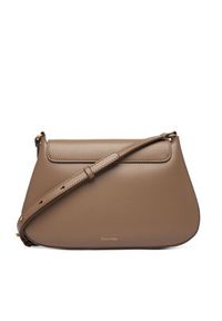 Calvin Klein Torebka Hardware Flap Meidum Crossbody LV04F3401G Beżowy. Kolor: beżowy. Materiał: skórzane #2