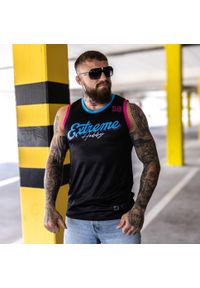 Koszulka koszykarska na ramiączkach męska EXTREME HOBBY VIBES. Kolor: czarny. Materiał: poliester, elastan. Długość rękawa: na ramiączkach. Sport: fitness