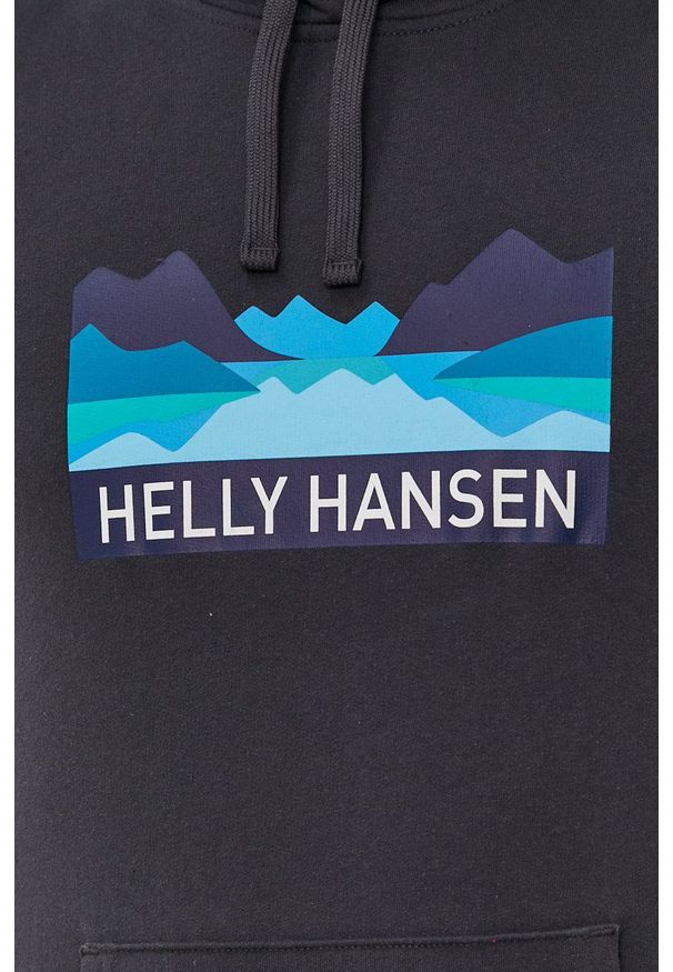 Helly Hansen - Bluza. Okazja: na co dzień. Typ kołnierza: kaptur. Kolor: szary. Wzór: nadruk. Styl: casual
