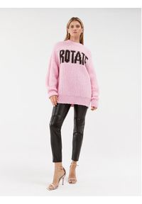 ROTATE Sweter 1120751485 Różowy Relaxed Fit. Kolor: różowy. Materiał: wełna #6
