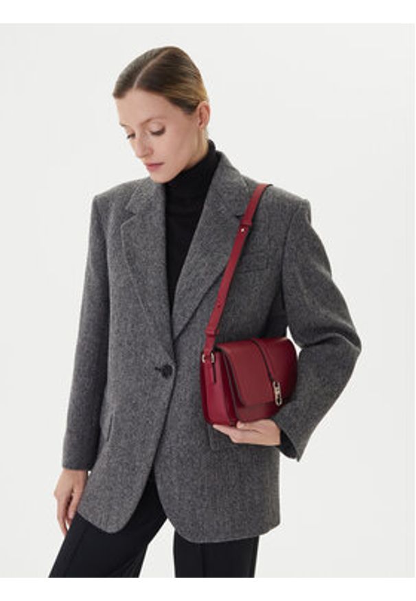 TOMMY HILFIGER - Tommy Hilfiger Torebka Th Libre Flap Crossover AW0AW17723 Bordowy. Kolor: czerwony. Materiał: skórzane