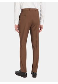 Pako Lorente - PAKO LORENTE - Gładkie brązowe spodnie ganiturowe. Okazja: na spotkanie biznesowe. Kolor: brązowy. Materiał: poliester, wiskoza, elastan. Wzór: gładki. Styl: biznesowy, młodzieżowy #4