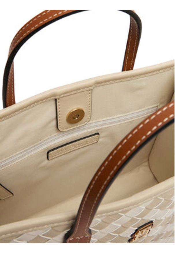 TOMMY HILFIGER - Tommy Hilfiger Torebka Th City Mini Tote AW0AW18393 Beżowy. Kolor: beżowy. Materiał: skórzane
