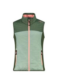 Dziewczęca kurtka puchowa bez rękawów CMP. Kolor: niebieski, wielokolorowy, zielony. Materiał: puch. Długość rękawa: bez rękawów. Sezon: zima. Sport: narciarstwo #1