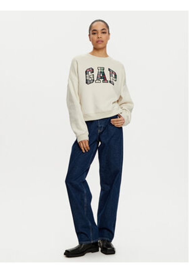 GAP - Gap Bluza 645565-01 Beżowy Regular Fit. Kolor: beżowy. Materiał: bawełna
