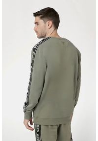 Guess - GUESS Zielona męska bluza z lampasami Arlo Cn, Rozmiar S. Kolor: zielony #4