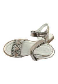 Sandałki dziewczęce metaliczne American Club GC07/20 srebrny. Okazja: na co dzień. Kolor: srebrny. Materiał: guma, syntetyk, materiał, skóra. Styl: casual, wizytowy #4