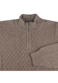 Sweter dla Mężczyzny - Lasota - Jasny Brąz, Krótki Zamek. Kolor: brązowy, wielokolorowy, beżowy. Materiał: akryl, bawełna. Długość: krótkie. Sezon: zima, jesień