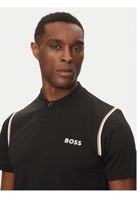 BOSS Polo Pariq 50534347 Czarny Slim Fit. Typ kołnierza: polo. Kolor: czarny. Materiał: syntetyk #4