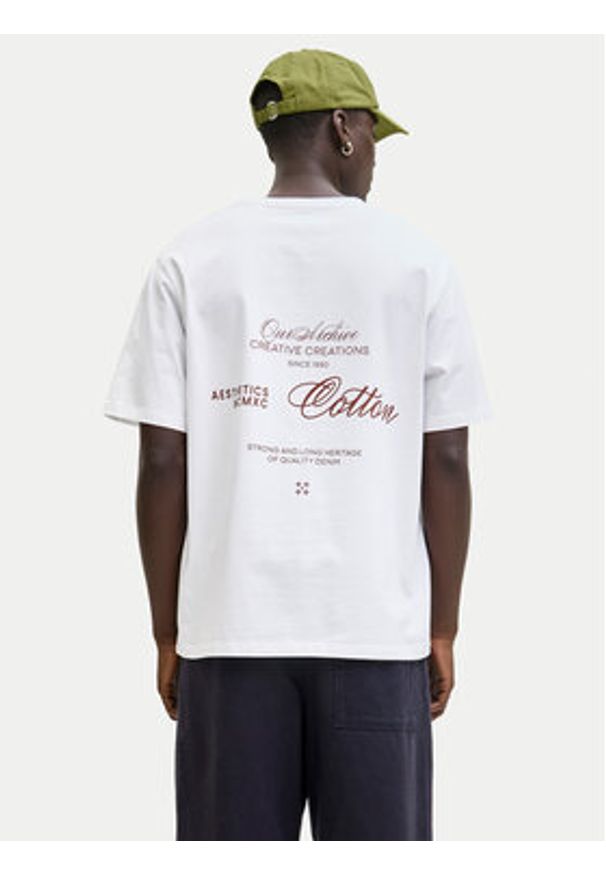 Jack & Jones T-Shirt Roar 12288099 Biały Regular Fit. Kolor: biały. Materiał: bawełna