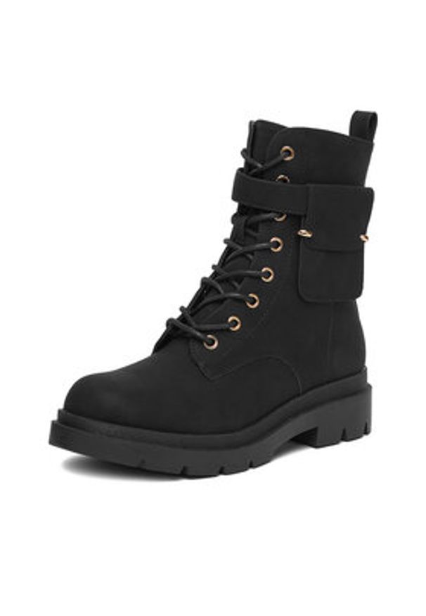 DeeZee Trzewiki HX21071-37A Czarny. Kolor: czarny. Materiał: materiał