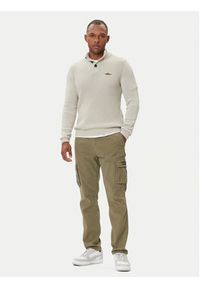 Aeronautica Militare Sweter 252MA1572UL00409 Beżowy Slim Fit. Kolor: beżowy. Materiał: bawełna #4