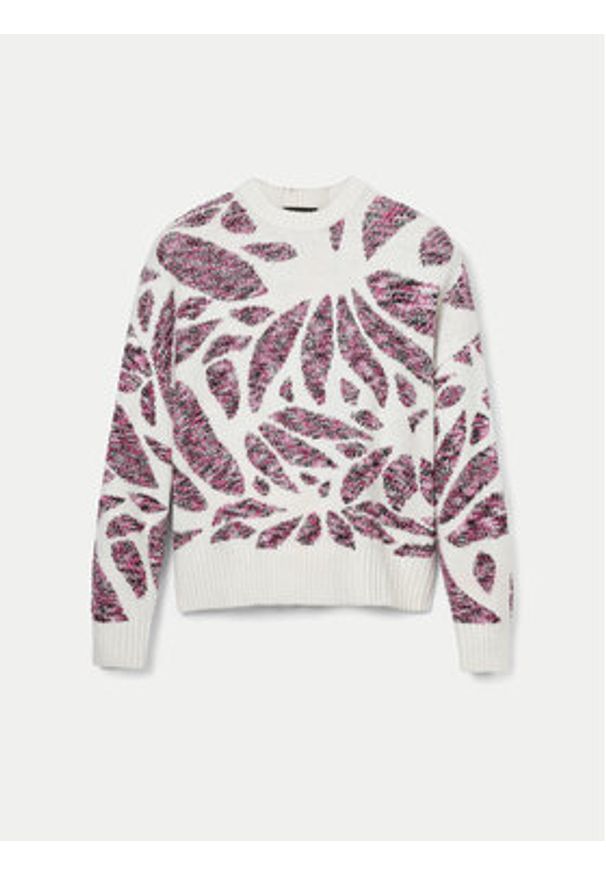 Desigual Sweter Kamloops 24WWJF57 Écru Loose Fit. Materiał: syntetyk