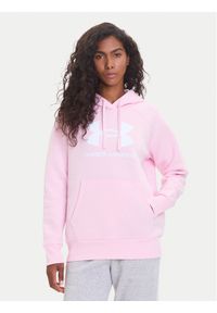 Under Armour Bluza Ua Rival Fleece Big Logo 1379501 Różowy Loose Fit. Kolor: różowy. Materiał: bawełna