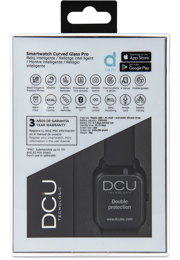 Dewalt - Smartwatch DCU CURVED GLASS PRO 1,83" Czarny. Rodzaj zegarka: smartwatch. Kolor: czarny