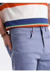 Ombre Clothing - Szorty męskie CHINO - jasnoniebieskie V15 - Rozmiar: S. Okazja: na co dzień. Kolor: niebieski. Materiał: elastan, bawełna. Długość: krótkie. Styl: casual #6