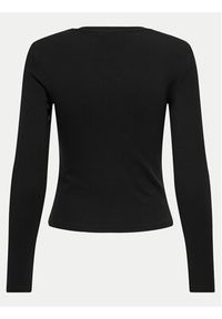 only - ONLY Bluzka Riley 15323159 Czarny Slim Fit. Kolor: czarny. Materiał: bawełna #6