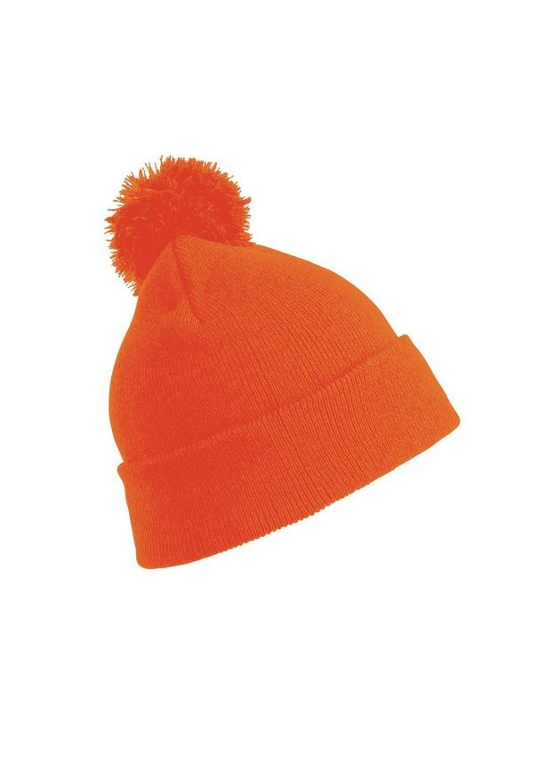 RESULT - Zimowa Damska Essentials Pom Pom Beanie. Kolor: pomarańczowy. Sezon: zima