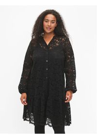 Zizzi Sukienka koktajlowa X96086E Czarny Regular Fit. Kolor: czarny. Materiał: bawełna, syntetyk. Styl: wizytowy #1