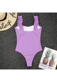 Intica - Strój kąpielowy z ozdobnymi ramiączkami na plażę i basen Berny. Kolor: czarny. Materiał: materiał. Wzór: aplikacja #2