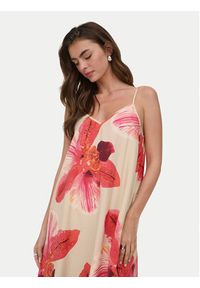 only - ONLY Sukienka letnia Resi 15372628 Beżowy jasny Regular Fit. Kolor: beżowy. Materiał: wiskoza. Sezon: lato #5