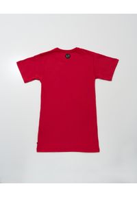 PHILIPP PLEIN KIDS - Czerwona koszulka z kolorowym nadrukiem 6-14 lat. Kolor: czerwony. Materiał: bawełna. Długość rękawa: krótki rękaw. Wzór: nadruk, kolorowy. Sezon: lato
