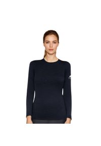 FJORK MERINO - Koszulka z długim rękawem damska 100% wełny merynosów - Bjork 210. Kolor: czarny. Materiał: wełna. Długość rękawa: długi rękaw. Długość: długie