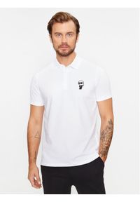 Karl Lagerfeld - KARL LAGERFELD Polo 745022 500221 Biały Regular Fit. Typ kołnierza: polo. Kolor: biały. Materiał: bawełna #1