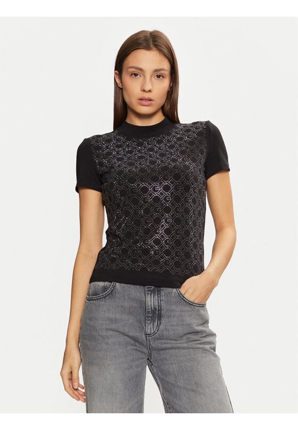 Guess T-Shirt W5RI15 J1314 Czarny Regular Fit. Kolor: czarny. Materiał: bawełna