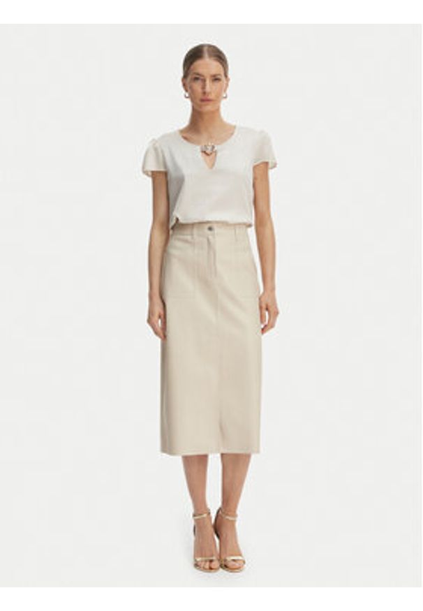 Rinascimento Bluzka CFC0127852003 Beżowy Regular Fit. Kolor: beżowy. Materiał: syntetyk