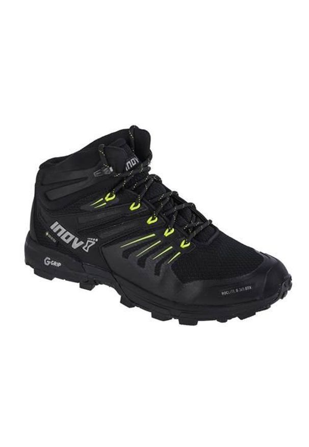 Buty trekkingowe męskie Inov-8 Roclite 345 Gtx V2. Zapięcie: sznurówki. Kolor: czarny. Materiał: syntetyk, materiał, guma. Szerokość cholewki: normalna. Sport: bieganie