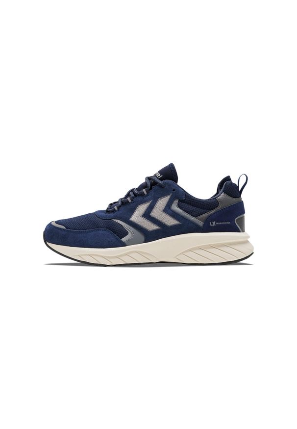 Trenerzy Hummel Marathona Reach LX. Kolor: niebieski. Materiał: zamsz, neopren. Szerokość cholewki: normalna. Wzór: haft, jodełka