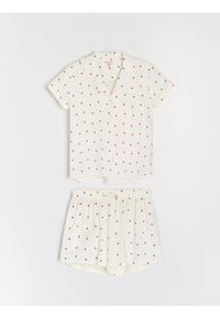 Sinsay - Piżama dwuczęściowa w serduszka - kremowy. Kolor: kremowy #1