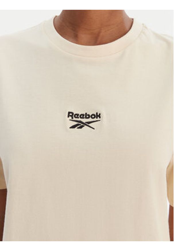 Reebok T-Shirt Suzie RK25505CCW Beżowy Relaxed Fit. Kolor: beżowy. Materiał: bawełna