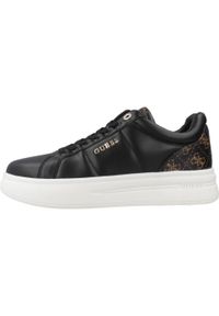 Guess - Buty GUESS WELLI Czarny. Kolor: czarny. Materiał: syntetyk, tkanina, skóra. Styl: sportowy