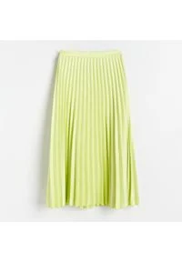 Reserved - Plisowana spódnica midi - Żółty. Kolor: żółty #1