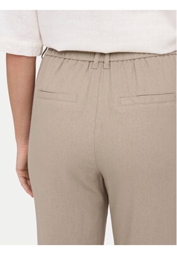 only - ONLY Spodnie materiałowe Caro Poptrash 15278710 Beżowy Comfort Fit. Kolor: beżowy. Materiał: len