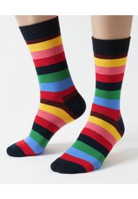 His Story - Tematyczne Skarpetki Bawełniane - Tęcza. Kolor: wielokolorowy. Materiał: elastan, bawełna, poliamid. Wzór: geometria #2