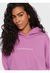 Calvin Klein Jeans Bluza J20J220430 Fioletowy Regular Fit. Kolor: fioletowy. Materiał: bawełna #4