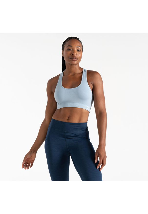 DARE 2B - Stanik sportowy damski Don't Sweat It. Kolor: niebieski. Materiał: elastan, poliamid. Sport: fitness