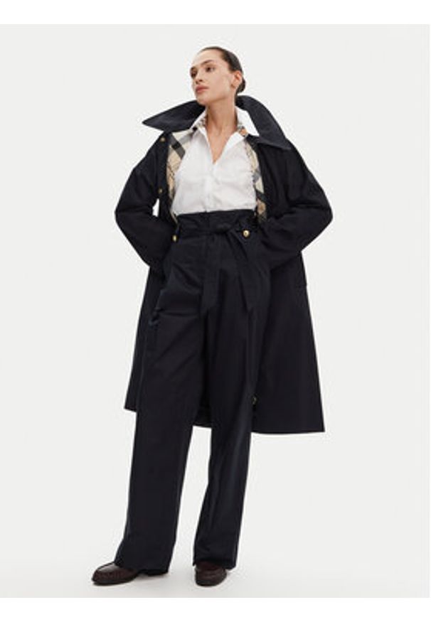 Barbour Spodnie materiałowe Elsie LTR0385NY99 Granatowy Wide Leg. Kolor: niebieski. Materiał: bawełna