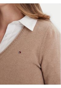 TOMMY HILFIGER - Tommy Hilfiger Sweter WW0WW43505 Beżowy Regular Fit. Kolor: beżowy. Materiał: wełna #2