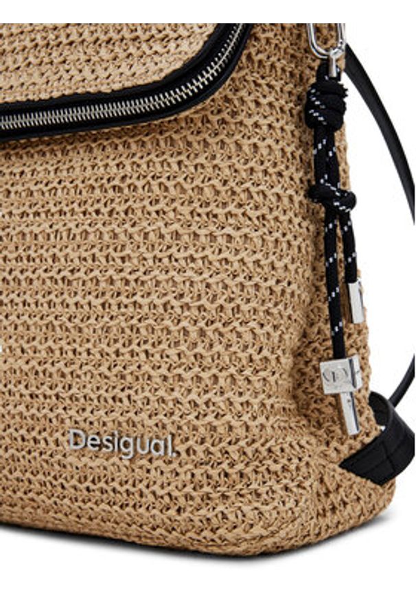 Desigual Plecak Raffia Hamption 25SAKO04 Beżowy. Kolor: beżowy