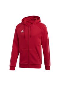 Adidas - Bluza adidas Core 18 FZ Hoody M FT8071. Kolor: czerwony, biały, wielokolorowy. Sport: piłka nożna