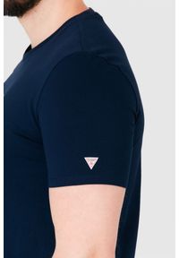 Guess - GUESS Granatowy t-shirt męski beachwear. Kolor: niebieski #3