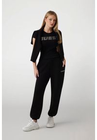 Guess - GUESS Czarny damski t-shirt Kiara, Rozmiar M. Kolor: czarny #4